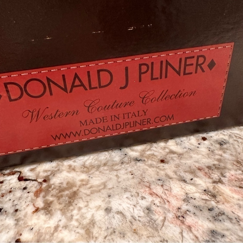 𝅺Donald J Pliner heels clogs slip ons espresso bronze metallic western size 8 - Picture 12 of 13